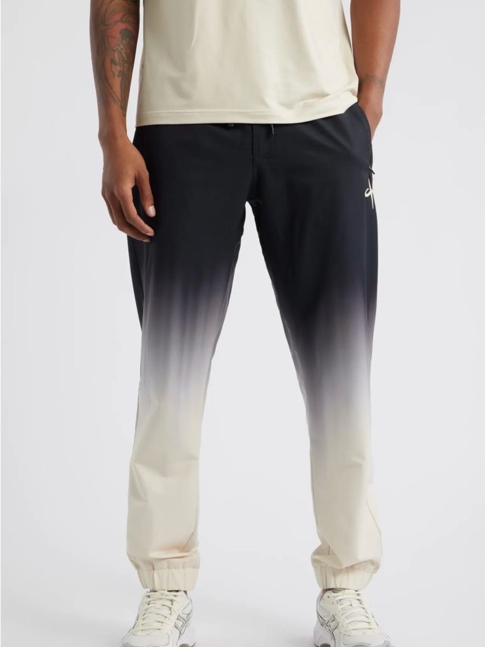 Santo Studio Men's Ombre Track Pants - Black to Cream